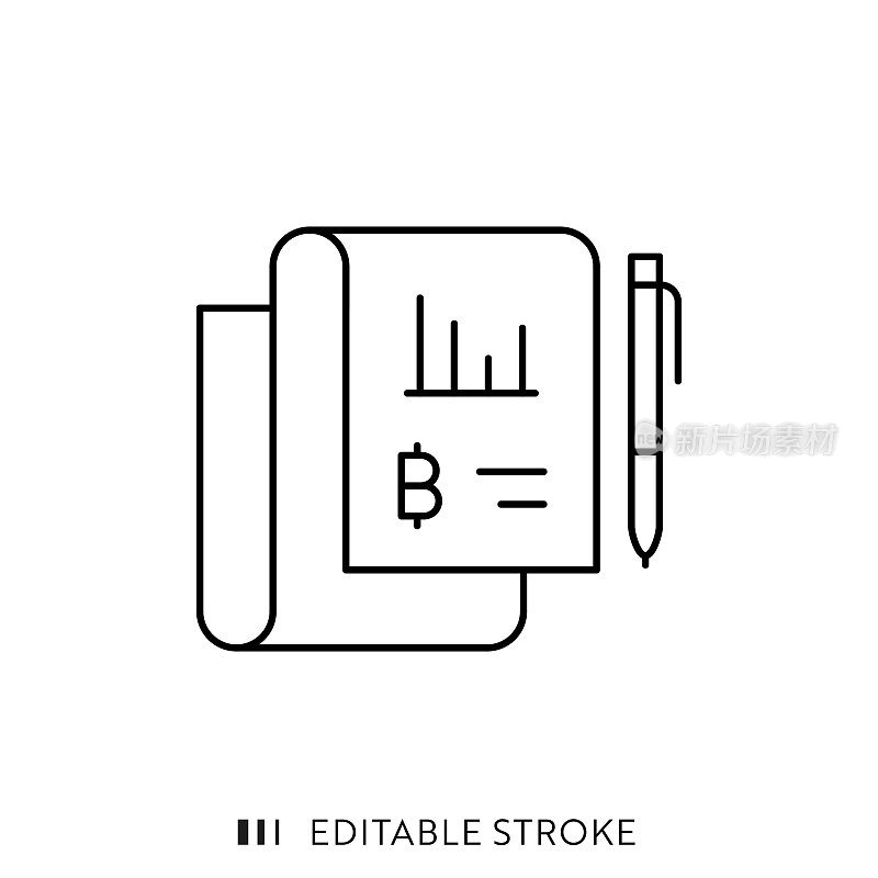 体积分析线图标设计与可编辑的笔画。适用于信息图表，网页，移动应用程序，UI, UX和GUI设计。